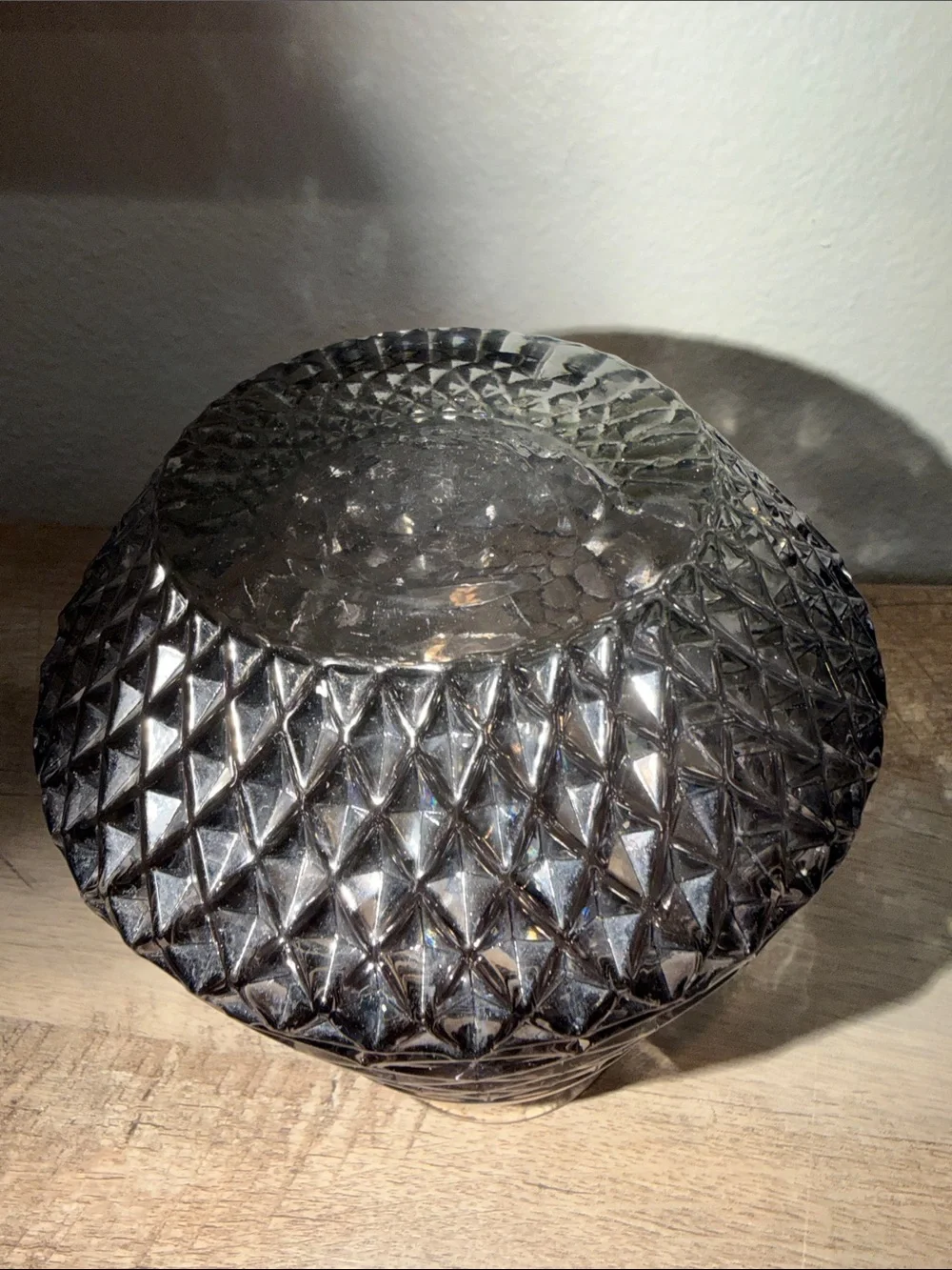 Smoked Glass Textured Decorative Vase